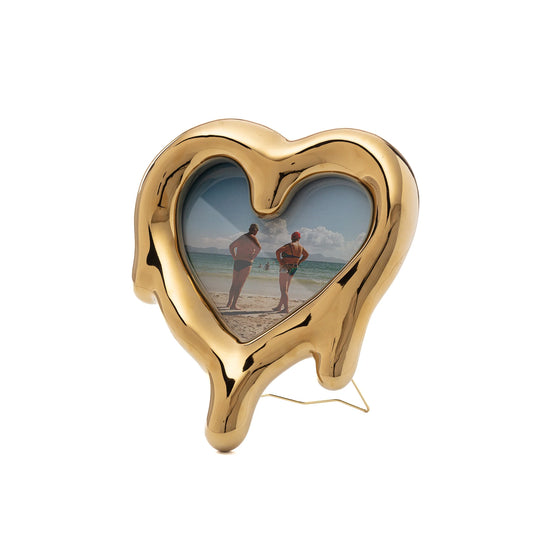 Specchio e cornice portafoto Melted Heart Gold