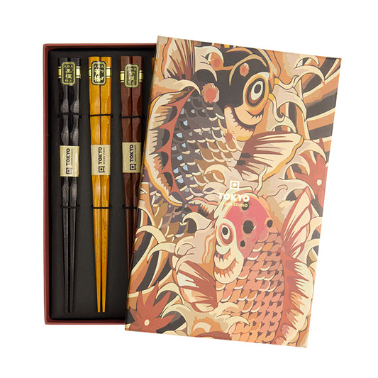 Set 5 paia di bacchette giapponesi in legno