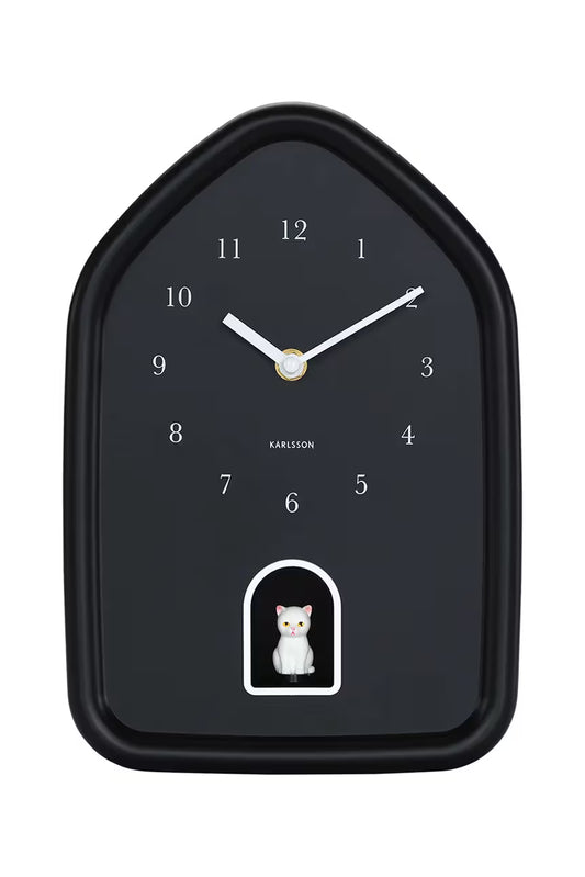 Orologio da parete Modern Kitty – Nero