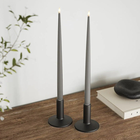 Set 2 Candele Led in Cera – Colore grigio