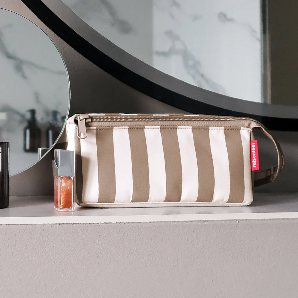 Beauty case Fold Case Summerstripes Coffee