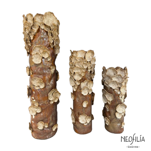Vaso decorativo con funghi in ceramica Fancy – Modello S / M / L