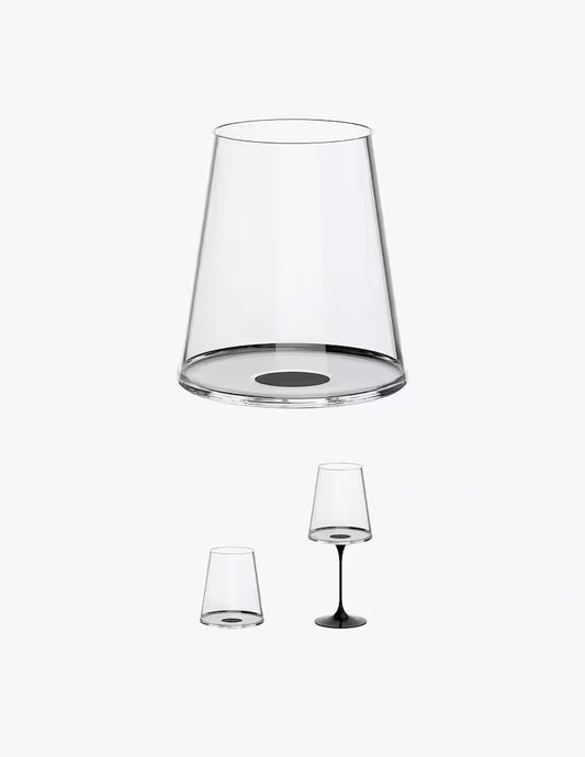 Trebonn SplitGlass • Set 2 bicchieri vino rosso neri senza stelo