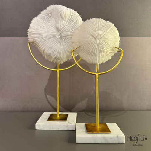 Scultura decorativa ispirata ai coralli in resina con base in marmo – Fancy