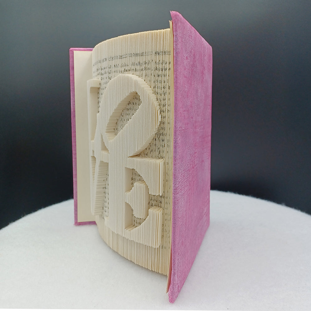 Oggetto decorativo da libro piegato a mano – Love Icon