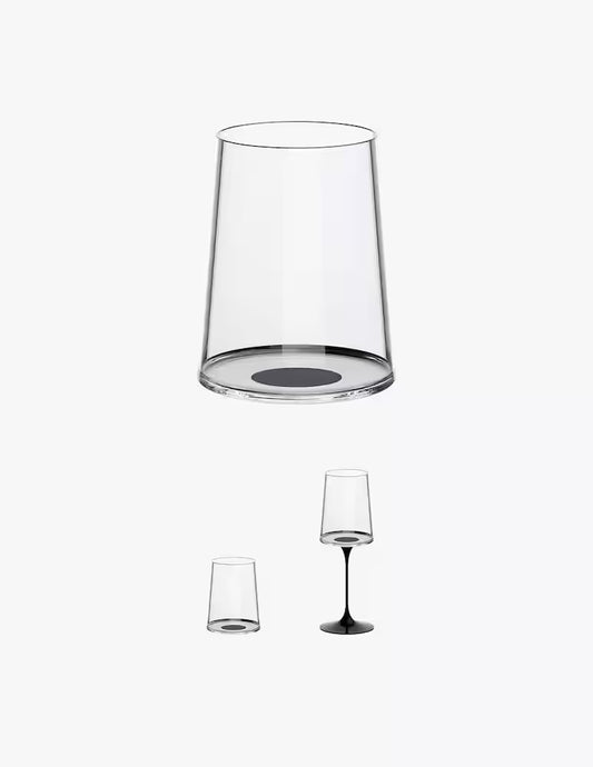 Trebonn SplitGlass • Set 2 bicchieri vino bianco neri senza stelo